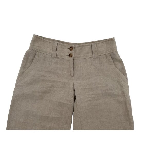 Michael Kors neutral 100 % linen straight leg full length pants Size 4 beige - Picture 4 of 10